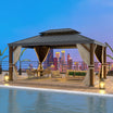 12' x 16' Alps Hardtop Gazebo with Double Roof, Aluminum Frame, Curtains & Netting