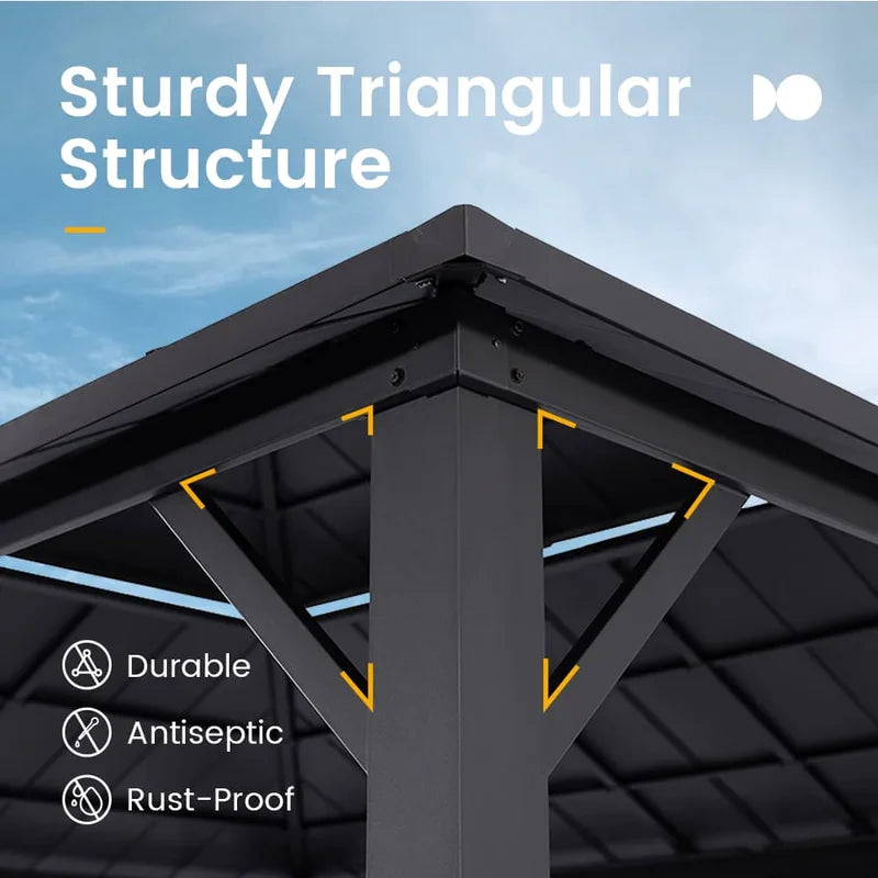 12' x 14' Andes Hardtop Gazebo with Double Roof