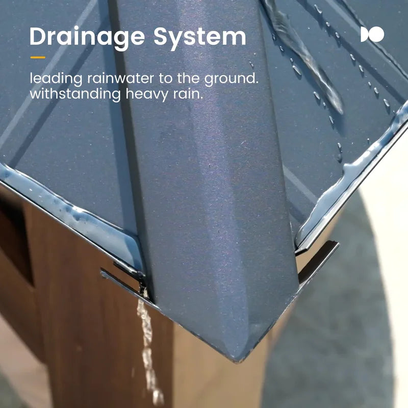 12' x 14' Alps Hardtop Gazebo with Double Roof, Aluminum Frame, Curtain & Netting