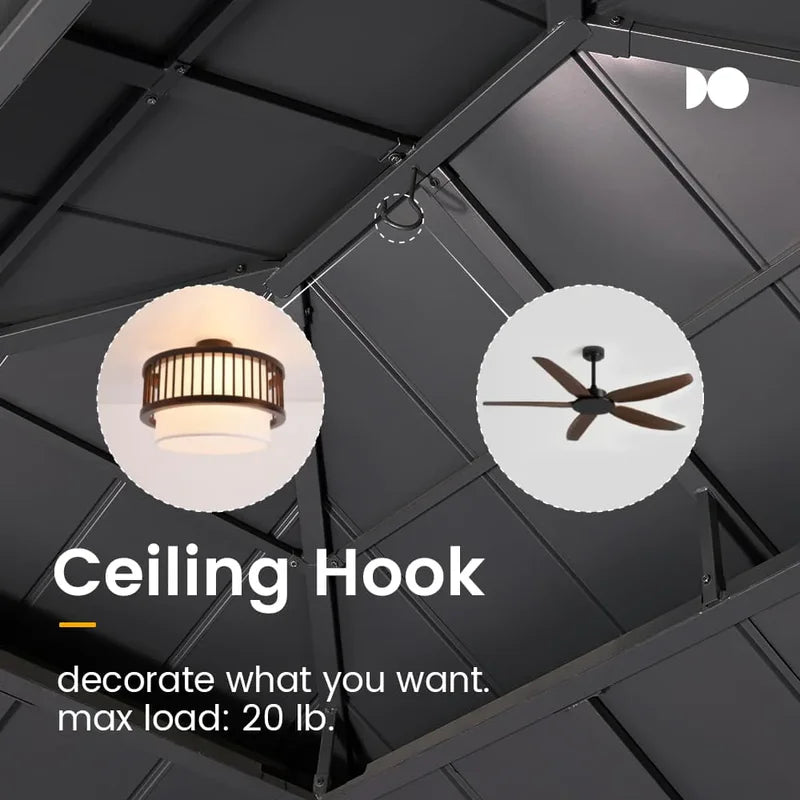 12' x 14' Andes Hardtop Gazebo with Double Roof