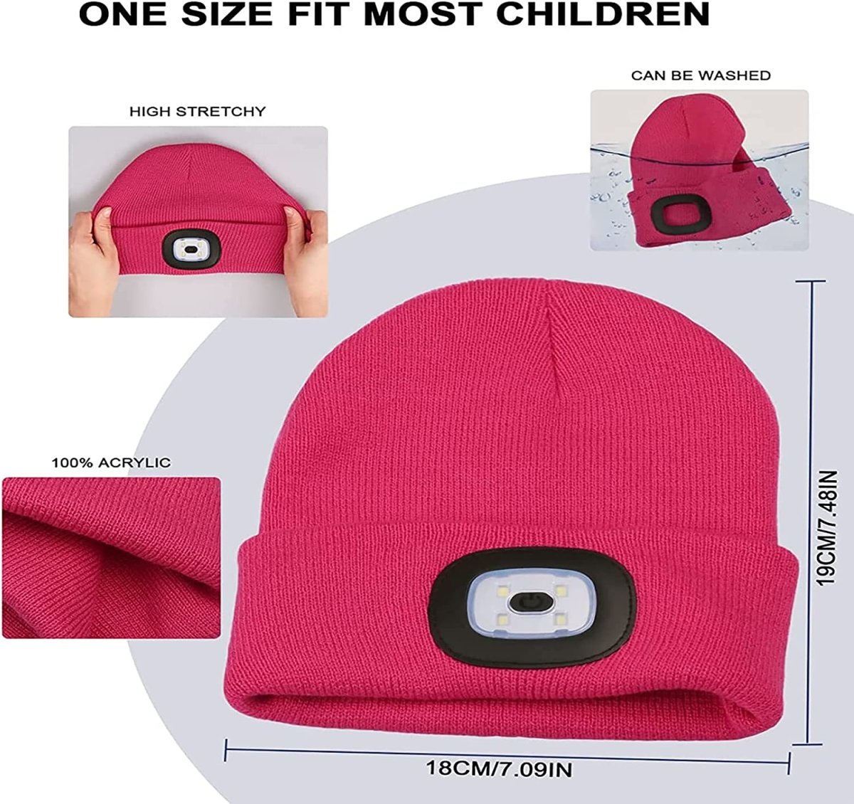 NaTiddy Unisex LED Beanie Hat with Light for Kids - NaTiddy