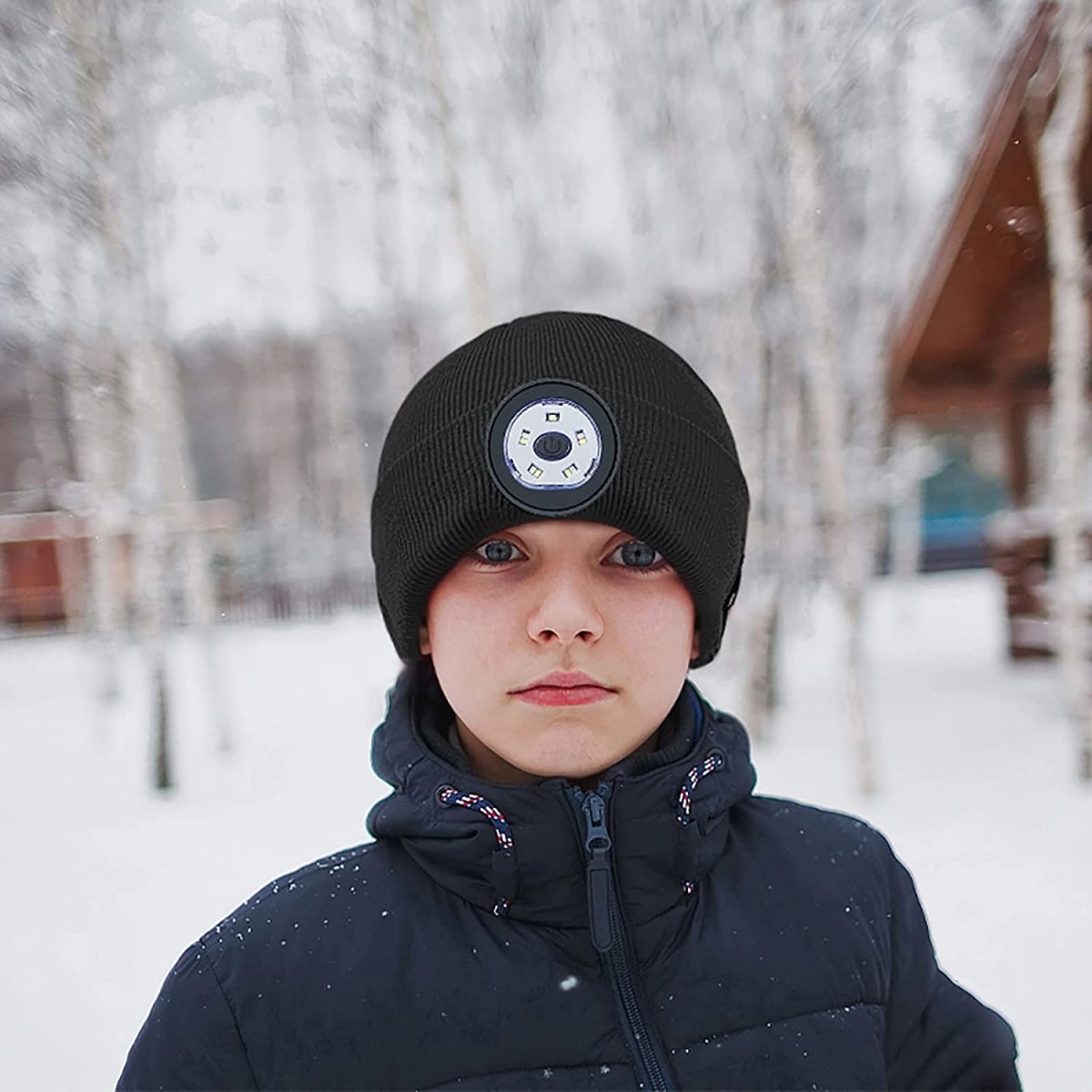 NaTiddy Unisex LED Beanie Hat with Light for Kids